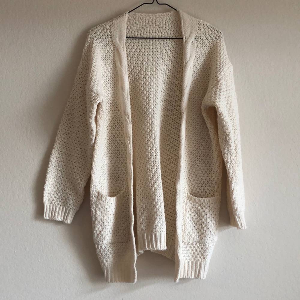 White cardigan